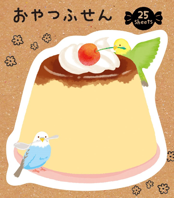 付せん　セキセイインコとプリン