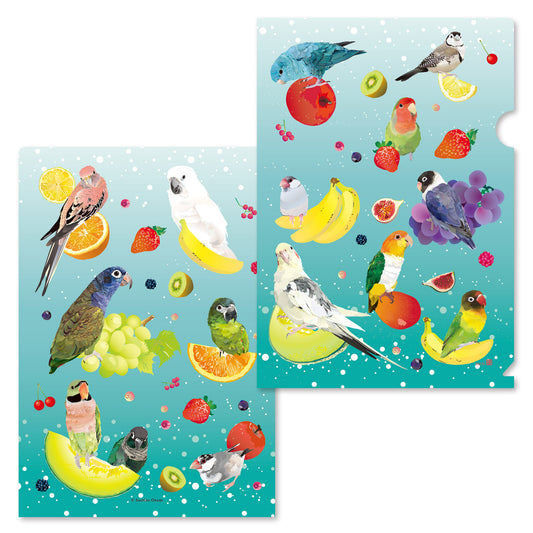 A5 クリアファイル とりアート フルーツソーダ