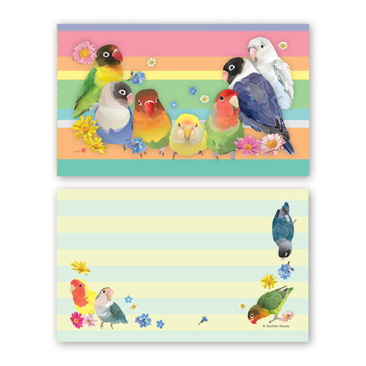 名刺サイズメモカード とりアート ラブバード