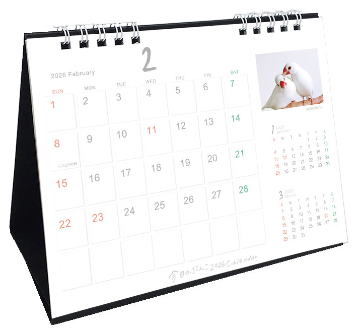 (予約販売)2026年版 今日のぶんこカレンダー 卓上タイプ 文鳥