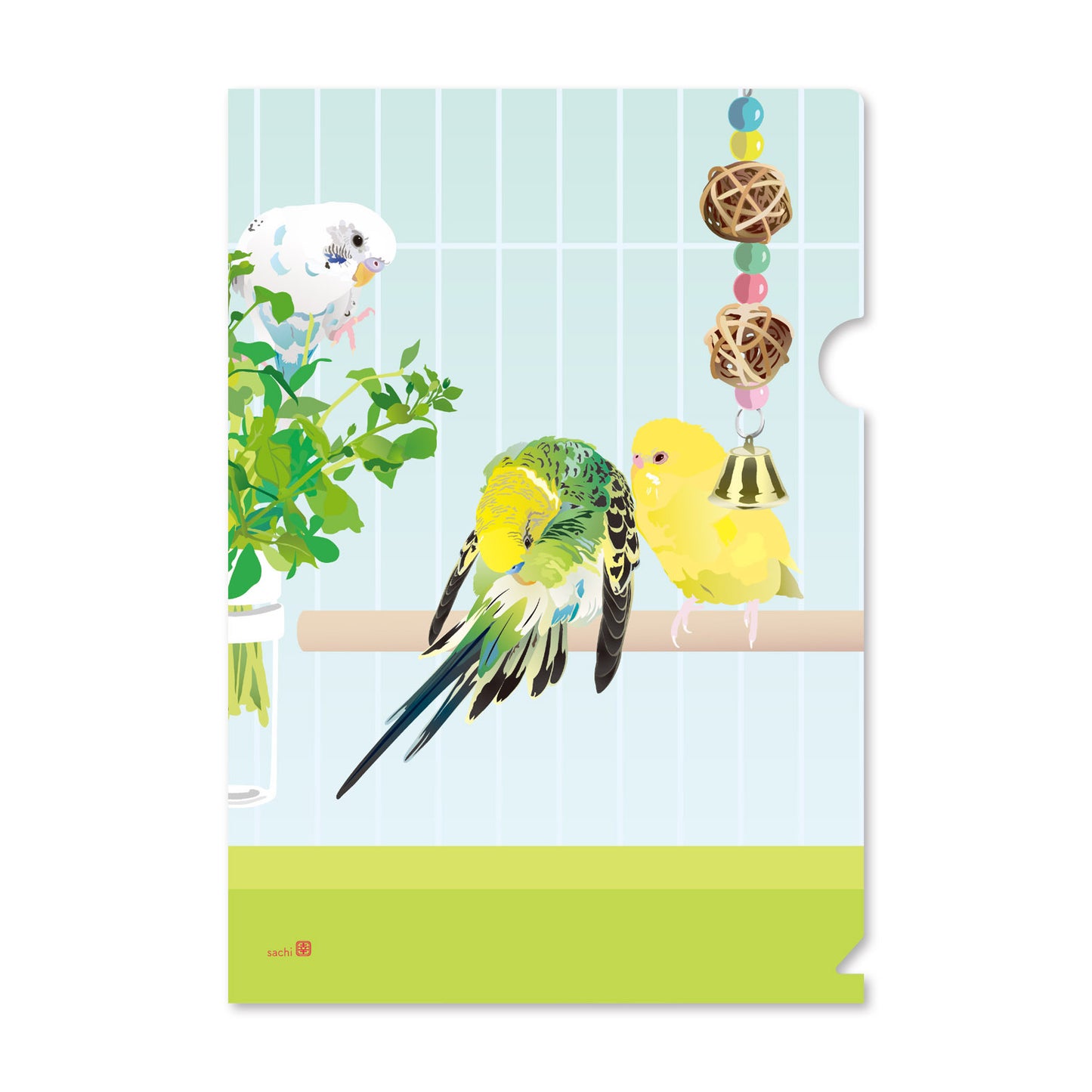 A5 クリアファイル とりアート セキセイハウス セキセイインコ