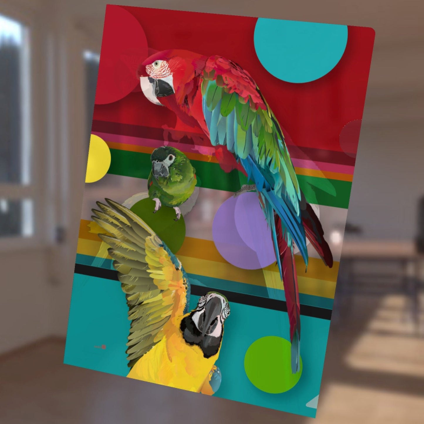 A4 クリアファイル とりアート コンゴウズ コンゴウインコ