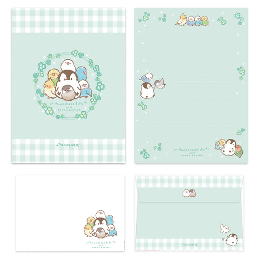 レターセット ふわもこライフ もこぺん ペンギン 文鳥 インコ