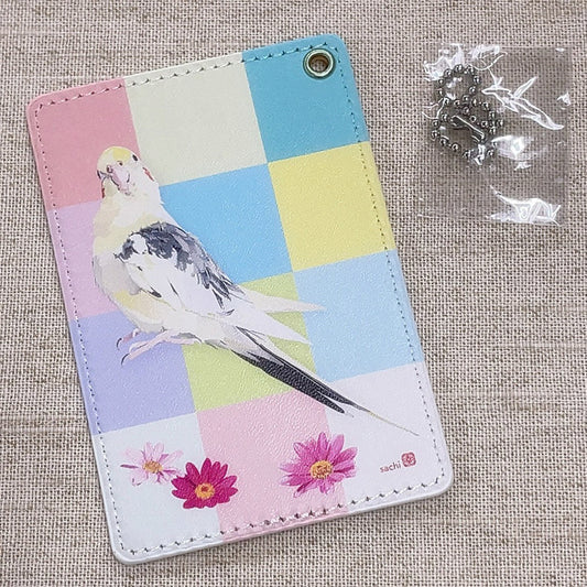 パスケース とりアート  LOOK UP オカメインコ