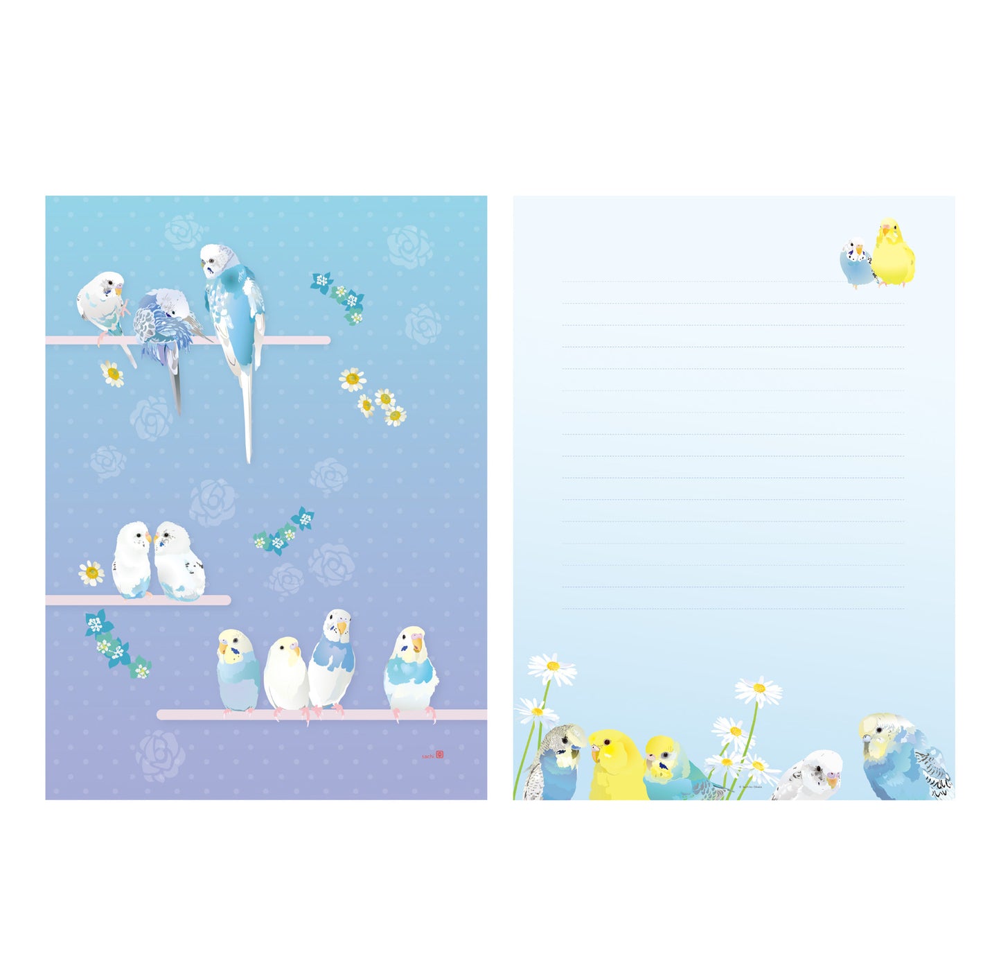 レターセット とりアート ゆめいろいんこ セキセイインコ