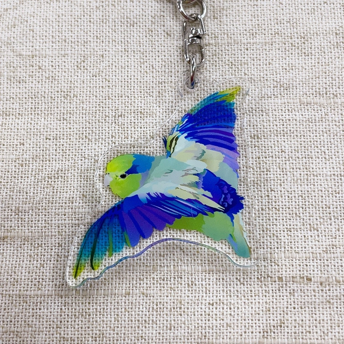 アクリル画 シルバーフレーム付き”MAMU”　作者小鳥　真作 シルバー文鳥 | 鷲野愛未ショップ Manami Washino Shop