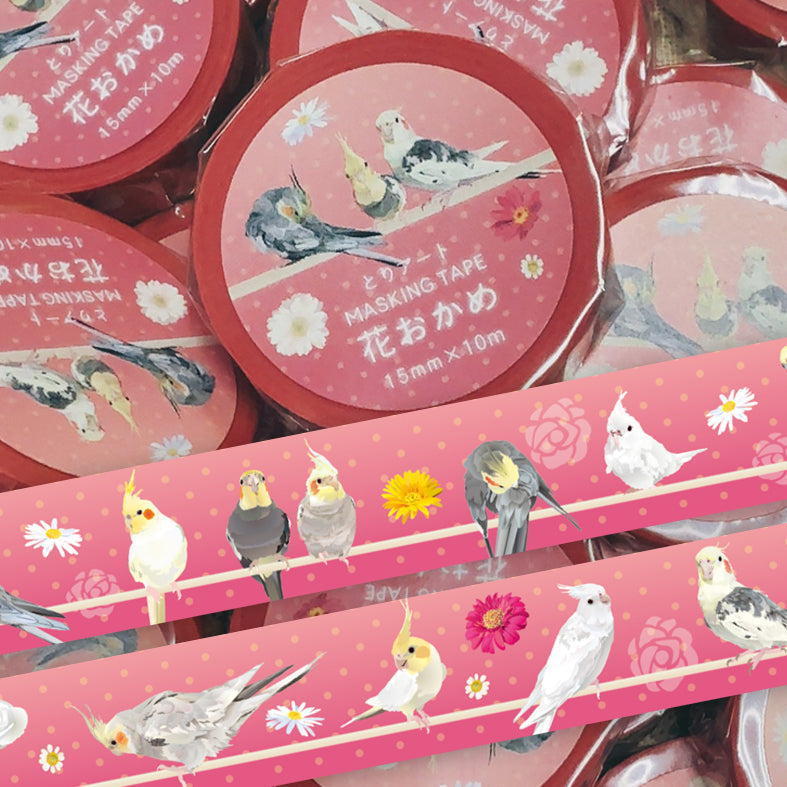 (予約販売)マスキングテープ とりアート 花おかめ