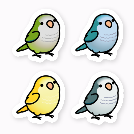 Chubby Bird オキナインコ ステッカー スモールサイズ 防水仕様 貼り直し可 厚手 PVC素材 クーポン利用不可