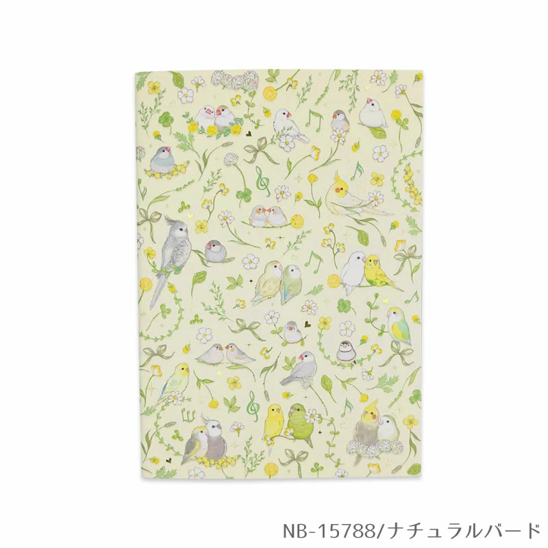 A5ノート ナチュラルバード たけいみき 金箔加工(表紙部分)