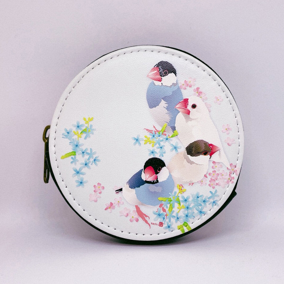 コインケース とりアート ぶんちょういろ 文鳥