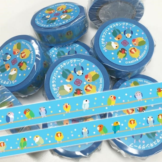 マスキングテープ らくがきラブバ ラブバード - 小鳥雑貨専門のお店 スウィート・バーディー・ブティック