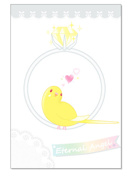 ポストカード Eternal ring セキセイインコ ルチノー - 小鳥雑貨専門のお店 スウィート・バーディー・ブティック