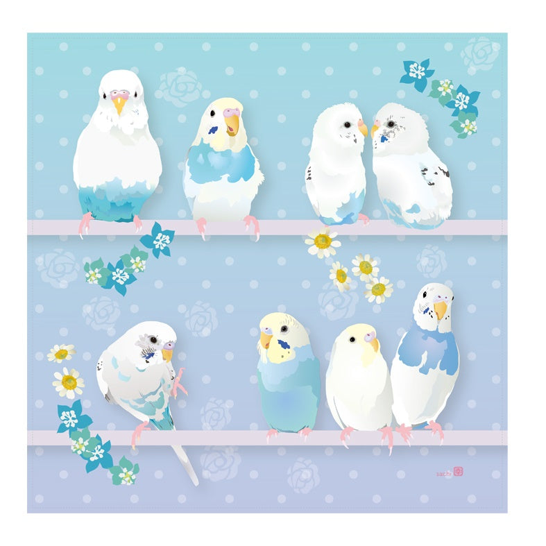 ハンドタオル とりアート ゆめいろいんこ セキセイインコ