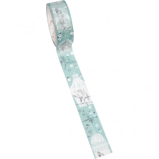 マスキングテープ トレペデコレーションテープ きらぴか フラワーバード インコ Shinzi Katoh デザイン - 小鳥雑貨専門のお店 スウィート・バーディー・ブティック