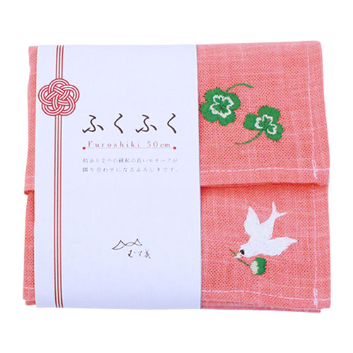 風呂敷 フロシキ クローバーと小鳥 刺繍 - 小鳥雑貨専門のお店 スウィート・バーディー・ブティック