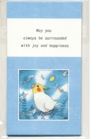 和紙 ぽち袋 ミニ封筒 オカメインコ 月夜 英語版 (3枚セット) - 小鳥雑貨専門のお店 スウィート・バーディー・ブティック