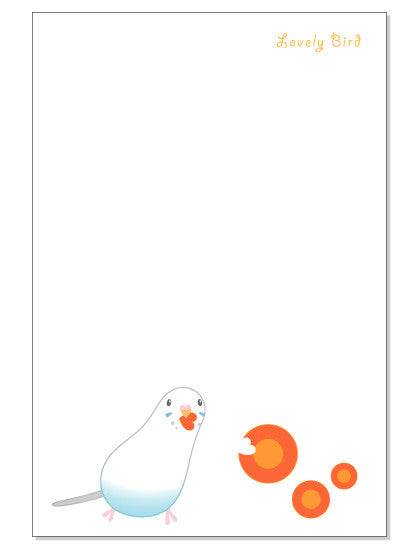 ポストカード にんじん セキセイインコ 白ハルクイン - 小鳥雑貨専門のお店 スウィート・バーディー・ブティック