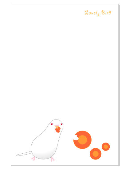ポストカード にんじん セキセイインコ アルビノ - 小鳥雑貨専門のお店 スウィート・バーディー・ブティック
