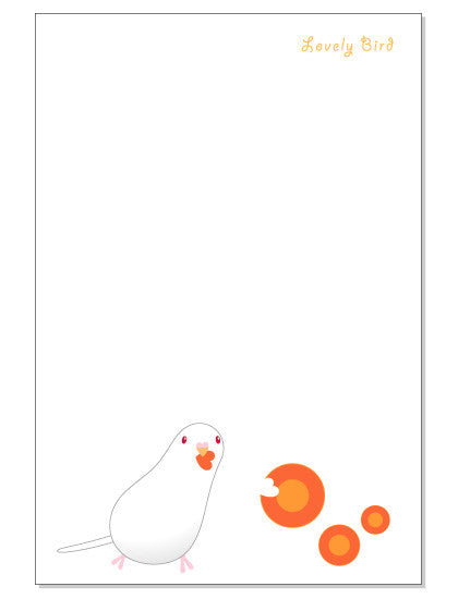 ポストカード　にんじん セキセイインコ　アルビノ - 小鳥雑貨専門のお店　スウィート・バーディー・ブティック