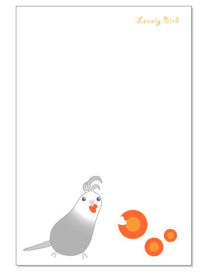 ポストカード にんじん オカメインコ グレー 2 - 小鳥雑貨専門のお店 スウィート・バーディー・ブティック