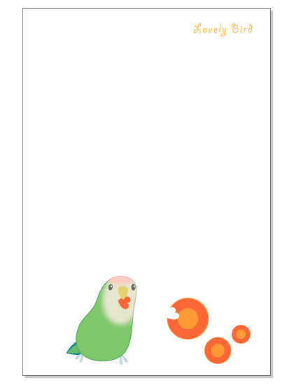 ポストカード にんじん コザクラインコ グリーン - 小鳥雑貨専門のお店 スウィート・バーディー・ブティック