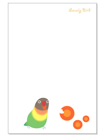 ポストカード にんじん ボタンインコ グリーン - 小鳥雑貨専門のお店 スウィート・バーディー・ブティック