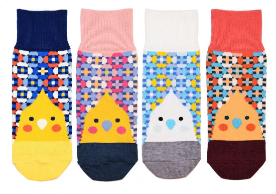 花模様鳥顔靴下 オカメインコ - 小鳥雑貨専門のお店 スウィート・バーディー・ブティック