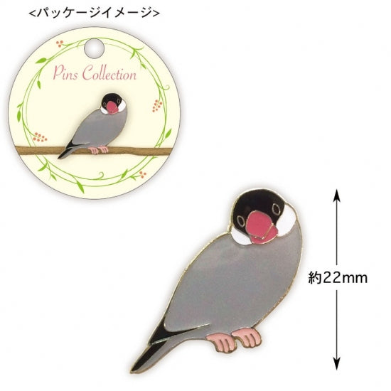 桜文鳥 ピンブローチ - 小鳥雑貨専門のお店 スウィート・バーディー・ブティック