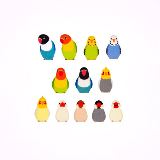 マスキングロールステッカー 文鳥とインコ - 小鳥雑貨専門のお店 スウィート・バーディー・ブティック