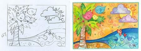 アートプリント 生まれ変わったような気分なの A Brand New Me - 小鳥雑貨専門のお店 スウィート・バーディー・ブティック