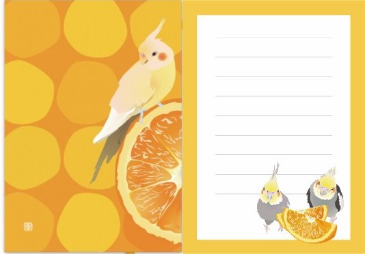 メモ帳 オレンジオカメ オカメインコ - 小鳥雑貨専門のお店 スウィート・バーディー・ブティック