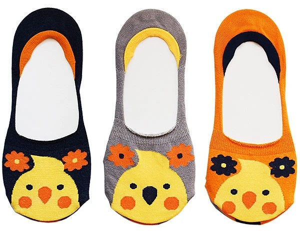 パンプスイン鳥顔靴下 オカメインコ