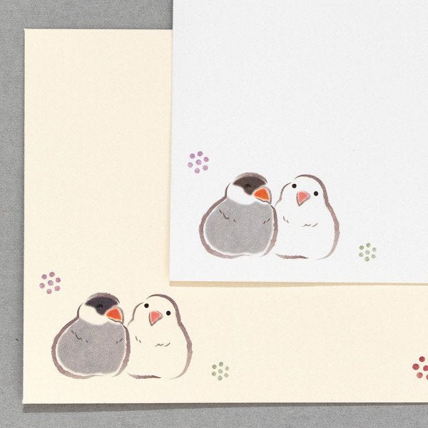 こふみ封筒 ゆるらか 小鳥 セキセイインコ 文鳥 ミニサイズ