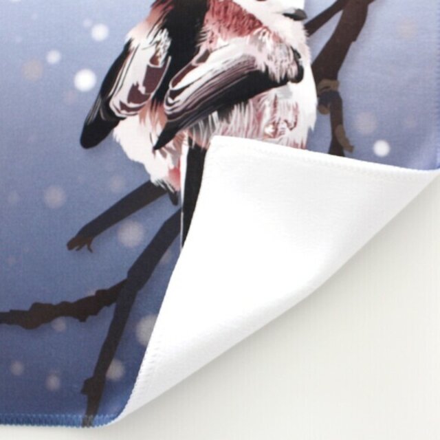 ハンドタオル とりアート シマエナガ ふりむき