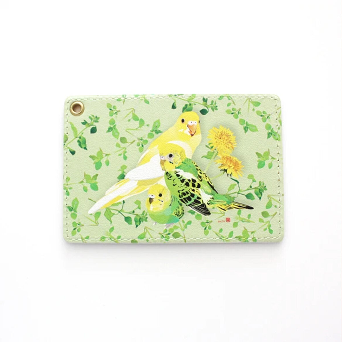パスケース とりアート ひよこ草 セキセイインコ