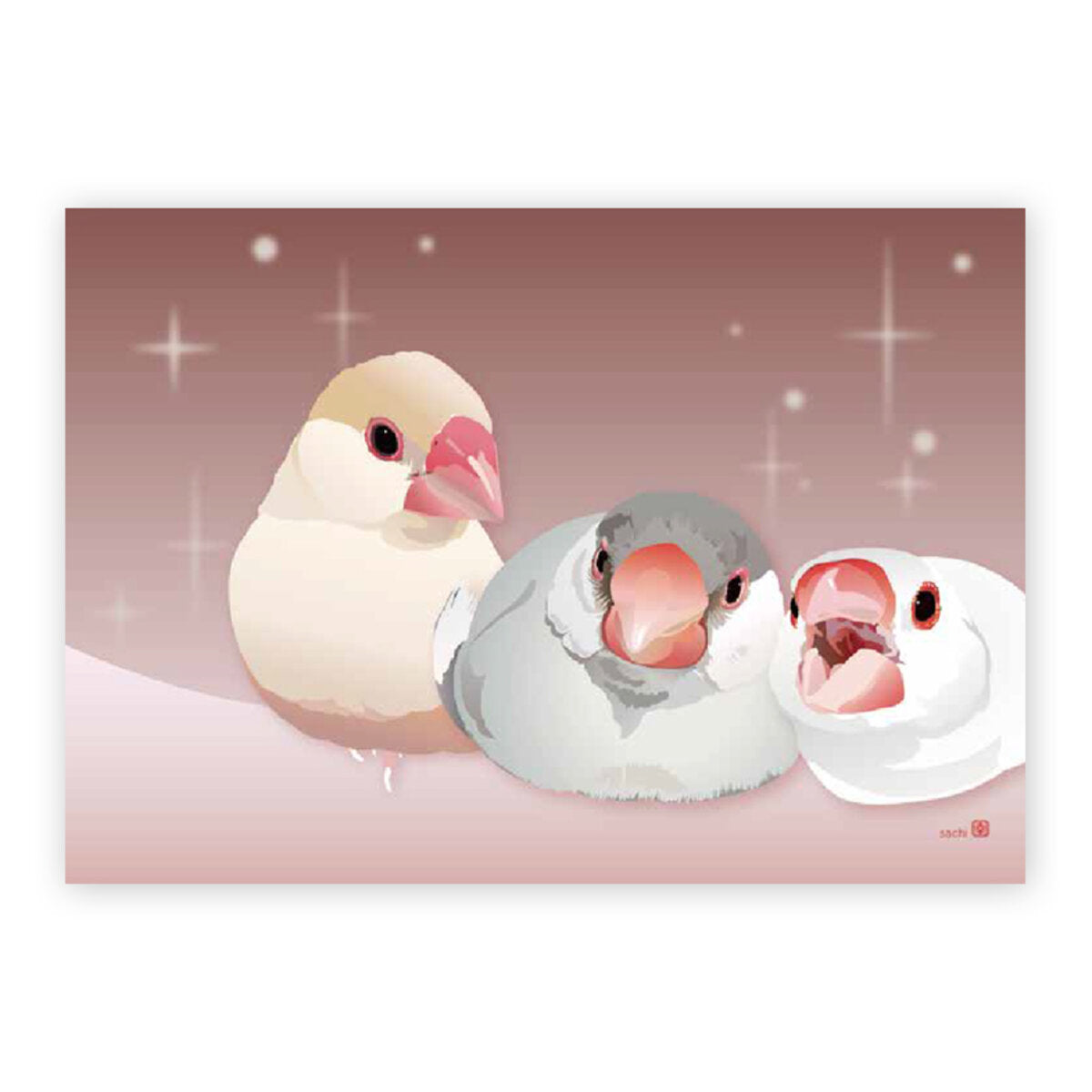 メモ帳 とりアート あったか文鳥