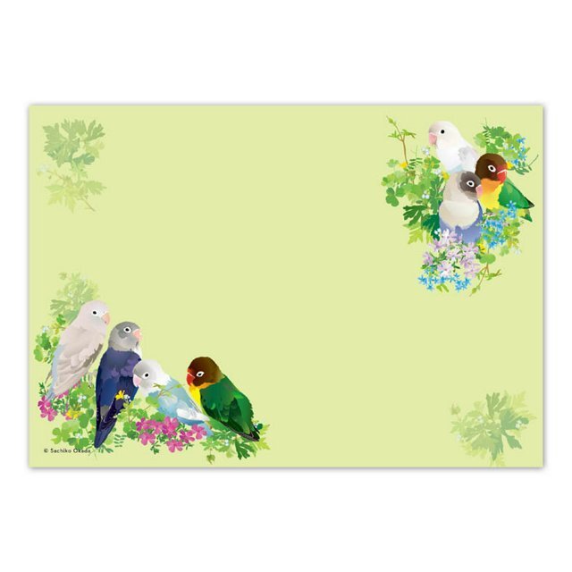 メモ帳 とりアート ボタンサークル ボタンインコ