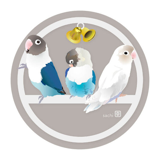 アクリルコースター とりアート ボタンインコ D