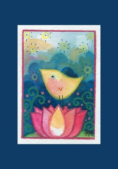 アートプリント 待っていたら、きっと The Yellow Bird Worth Waiting For - 小鳥雑貨専門のお店 スウィート・バーディー・ブティック