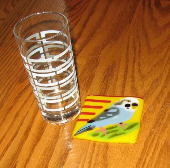 愛鳥コレクション アートコースター ボタンインコ B - 小鳥雑貨専門のお店 スウィート・バーディー・ブティック