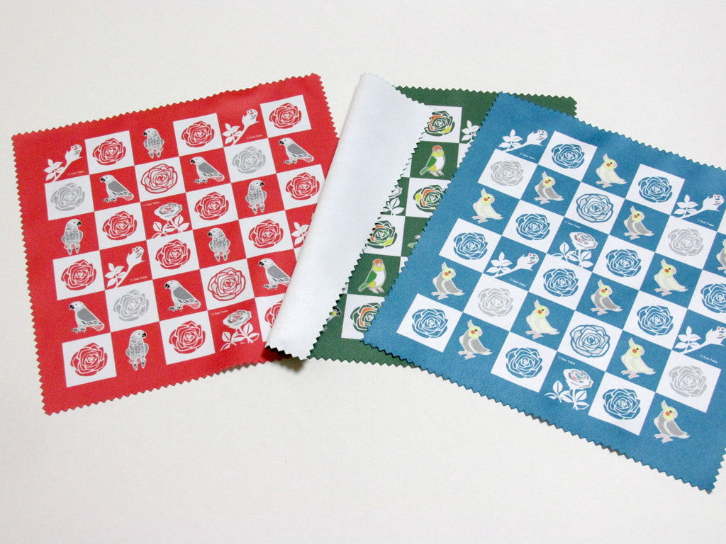 マイクロファイバークロス シロハラインコ & ズグロシロハラインコ - 小鳥雑貨専門のお店 スウィート・バーディー・ブティック