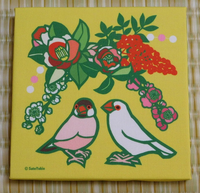 お正月パネル 文鳥 イエロー