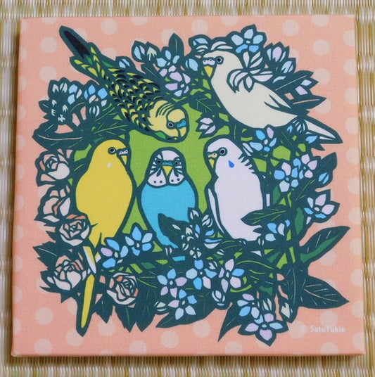 セキセイパネル ガーデン ピンク セキセイインコ