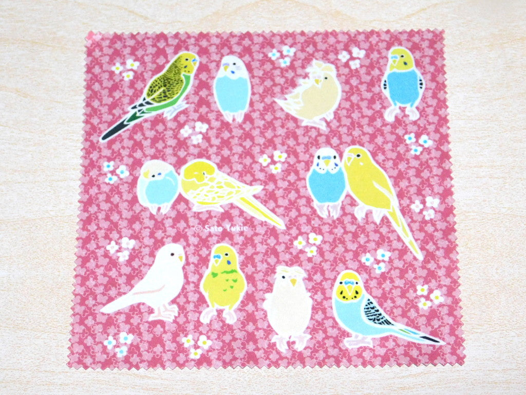 マイクロファイバークロス セキセイインコ フラワー ワインレッド