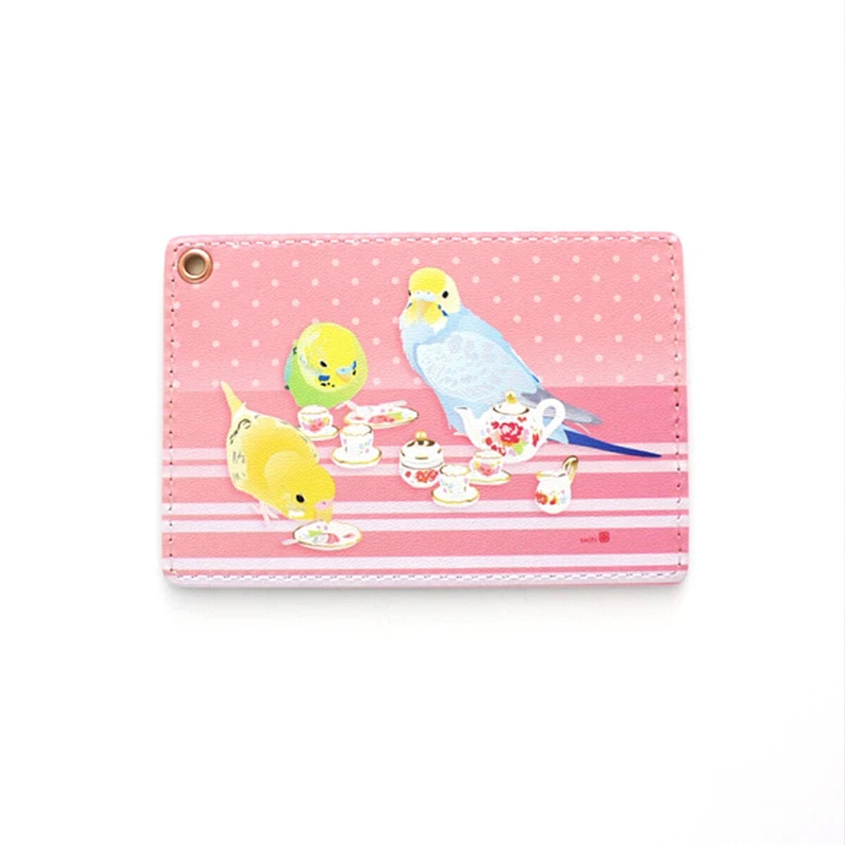パスケース とりアート お茶会いんこ セキセイインコ
