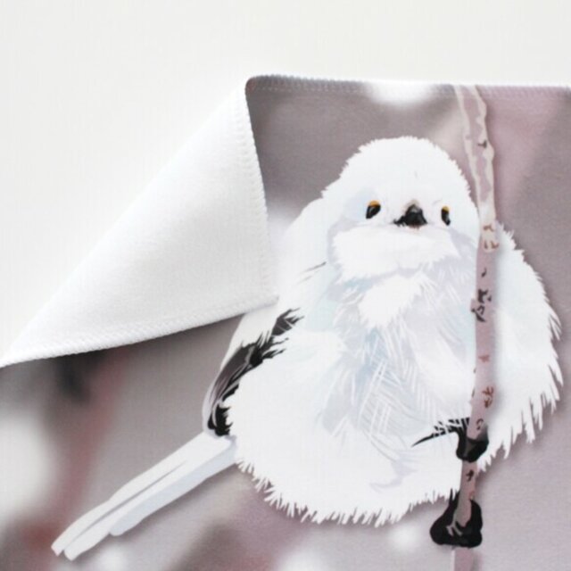 ハンドタオル とりアート シマエナガ スノウボール