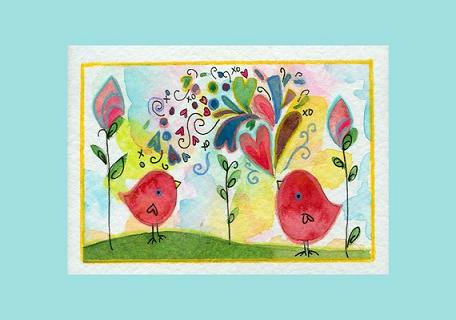 アートプリント 私からあなたへ From Me To You - 小鳥雑貨専門のお店 スウィート・バーディー・ブティック