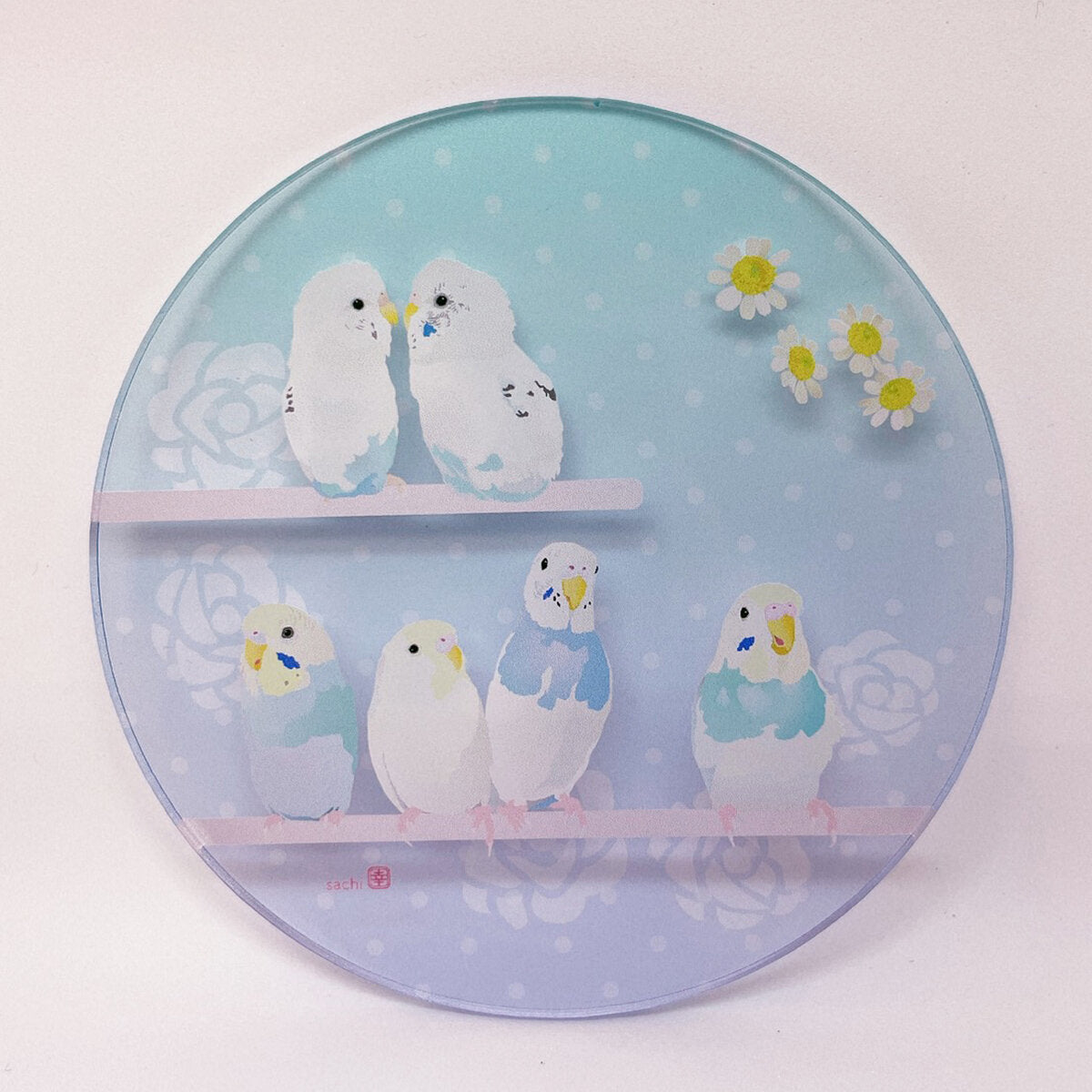 アクリルコースター とりアート ゆめいろいんこ セキセイインコ
