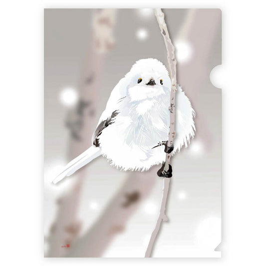 A4 クリアファイル とりアート シマエナガ スノウボール