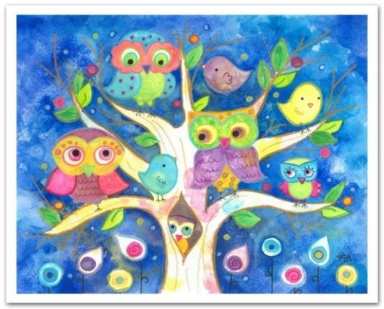 アートプリント 木の上の生活 Tree of Life(ラージサイズ) - 小鳥雑貨専門のお店 スウィート・バーディー・ブティック